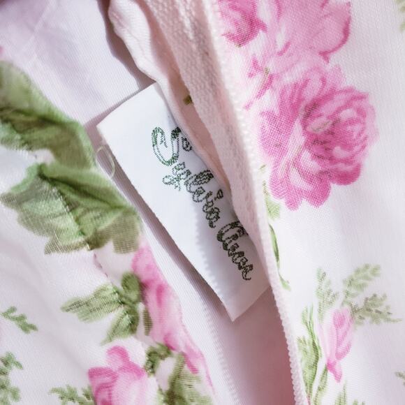 Vintage 70s Sylvia Ann Rose Floral Maxi Gown Regencycore Cottagecore Pink 14 - Picture 10 of 16